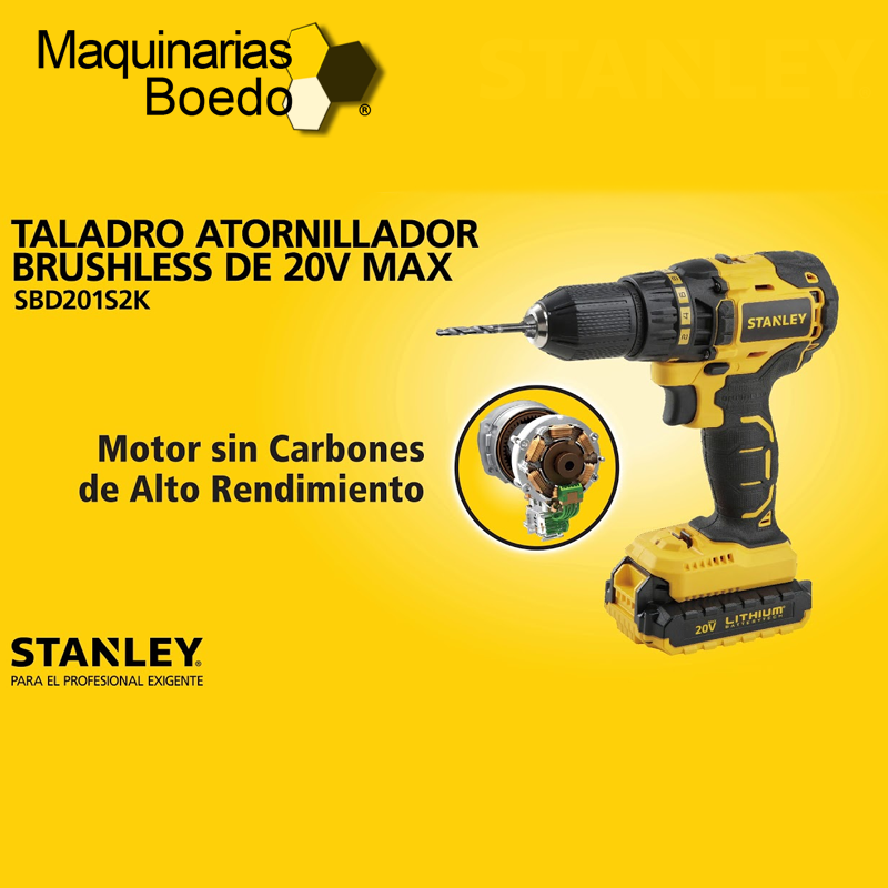 TALADRO STANLEY 20V MAX SCD20C2 INALAMBRICO