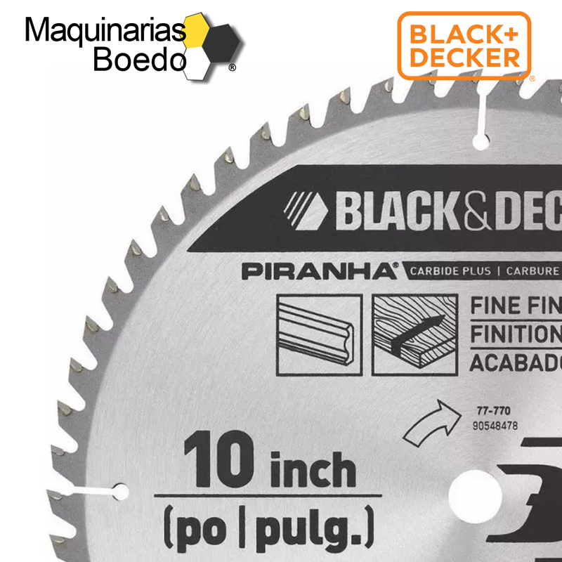 principal Patria Asistir Hoja Sierra Disco Madera 10″ 60d 77-770 Black+decker – Maquinarias Boedo