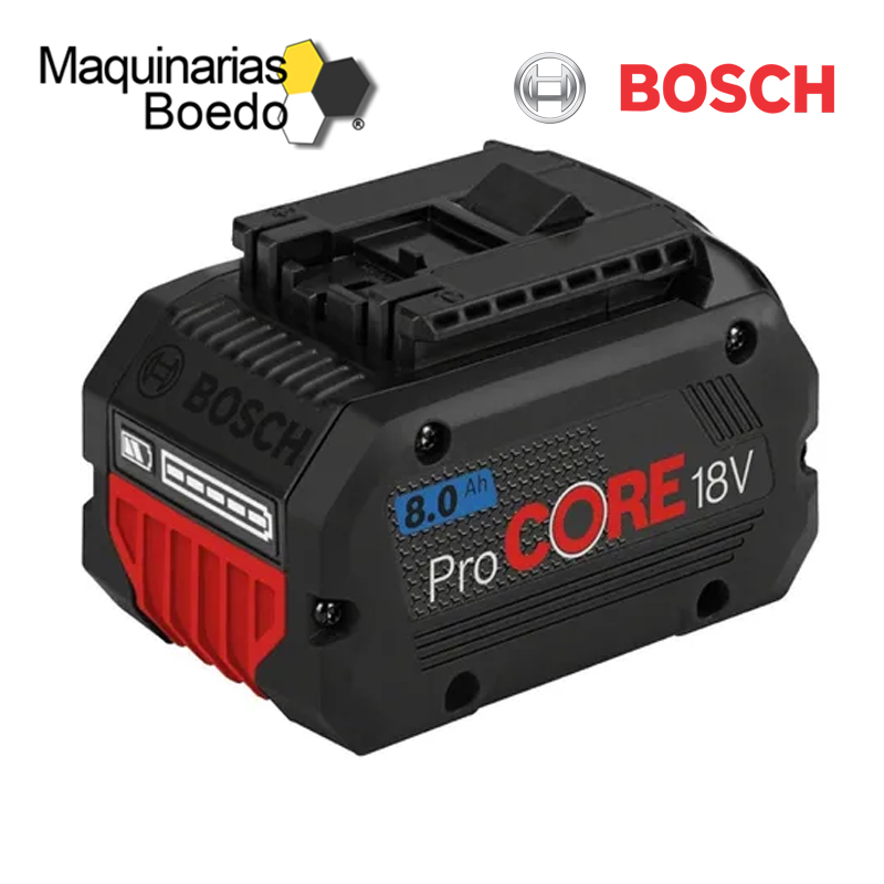Batería Pro Core 18v 8ah Bosch Con Medidor Carga +coolpack Pro Core 18V  8.0Ah – Maquinarias Boedo